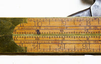 RARE A. STANLEY & CO FULL BRASS BOUND GUNTER'S SLIDE ENGINEER'S RULE