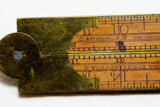 RARE A. STANLEY & CO FULL BRASS BOUND GUNTER'S SLIDE ENGINEER'S RULE