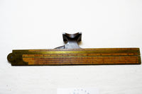 RARE A. STANLEY & CO FULL BRASS BOUND GUNTER'S SLIDE ENGINEER'S RULE