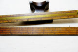 RARE A. STANLEY & CO FULL BRASS BOUND GUNTER'S SLIDE ENGINEER'S RULE