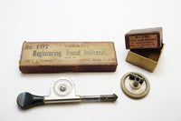EARLY SET OF STARRETT NO. 107 SPEED DIAL INDICATOR & NO. 109 SURFACE SPEED ATTACHMENT