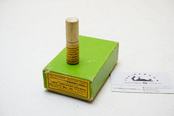 WOW! EARLY YANKEE SPIRAL RATCHET SCREWDRIVER BIT SET BOX & BITS NOS