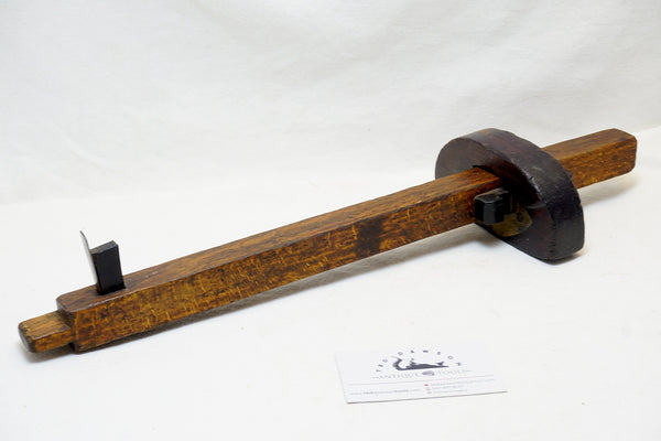 LOVELY EARLY MAHOGANY PANEL SLITTING GAUGE