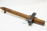 LOVELY EARLY MAHOGANY PANEL SLITTING GAUGE