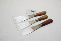 VERY FINE SET OF 3 JAMES OXLEY PLASTERERS' PALLET KNIVES
