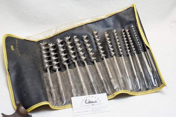 MINT SET OF STANLEY JENNINGS AUGER BITS IN CANVAS ROLL