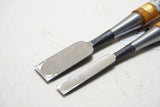 FINE PAIR OF IYOROI OIRE NOMI JAPANESE BENCH CHISELS - 12MM & 24MM