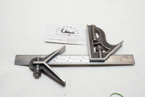 EXCELLENT STARRETT 9" 3 PCE MACHINIST COMBINATION SQUARE