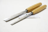 FINE PAIR OF PFEIL WIDE STRAIGHT GOUGES - 7/10 & 7/20