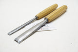 FINE PAIR OF PFEIL WIDE STRAIGHT GOUGES - 7/10 & 7/20