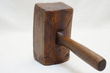 FABULOUS EARLY DECORATIVE CARVED BENCH MALLET
