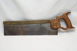 FINE HUGHES & HUDSON HEAVY BRASS BACK SAW - 11 TPI - CA 1880
