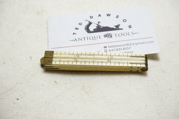 EXTRA FINE & EARLY UNMARKED STANLEY NO. 90 BRASS & IVORY RULE - 1FT 4 ...