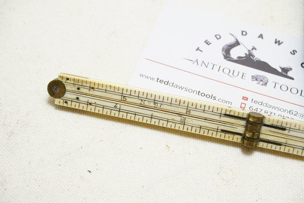 EXTRA FINE & EARLY UNMARKED STANLEY NO. 90 BRASS & IVORY RULE - 1FT 4 ...