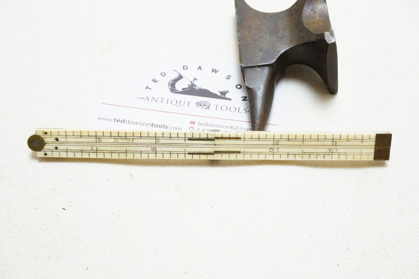 EXTRA FINE & EARLY UNMARKED STANLEY NO. 90 BRASS & IVORY RULE - 1FT 4 ...