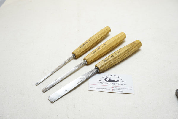 SET OF 3 PFEIL NO. 3 SWEEP STRAIGHT GOUGES - 5MM ~ 16MM