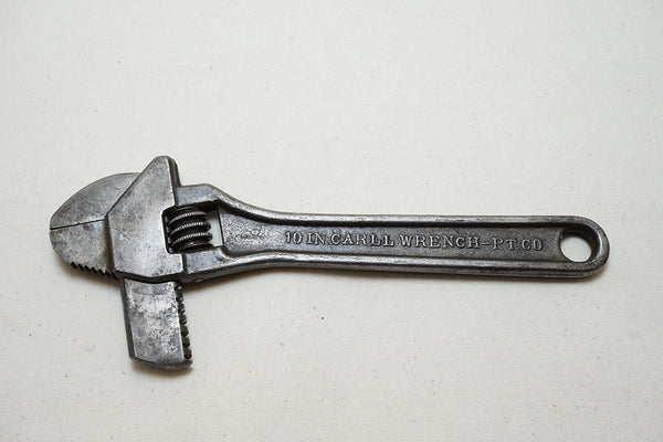1913 CARLL PATENT ADJUSTABLE WRENCH  10" - PRACTICAL TOOL CO.
