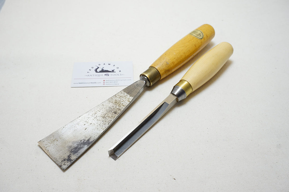 FINE WIDE ASHLEY ILES NO. 4 SWEEP STRAIGHT GOUGE + CORNER CHISEL – Ted ...