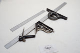 FINE STARRETT 24" NO. 4 MACHINIST 5 PCE COMBINATION SQUARE PLUS 12" RULE