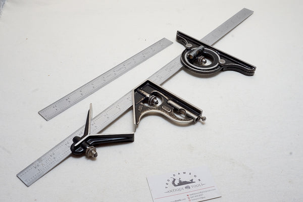 FINE STARRETT 24" NO. 4 MACHINIST 5 PCE COMBINATION SQUARE PLUS 12" RULE