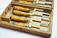 WORKING SET OF 8 BEAVER ESKILTUNA CHISELS - 1/4 ~ 1 1/4"