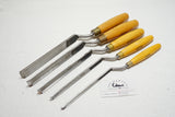FINE SET OF MARPLES CRANK NECK PARING GOUGES - BOXWOOD