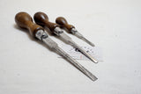 FINE SET OF 3 ENGLISH CABINETMAKERS SCREWDRIVERS - 6", 9 1/2", 11 1/2"