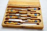 EXCELLENT SET OF 6 BERG CHISELS IN ORIGINAL BOX