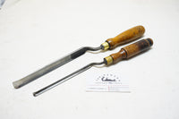 PAIR OF D. R. BARTON CRANK NECK PATTERNMAKER GOUGES - 3/8" & 3/4"