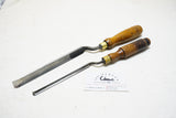 PAIR OF D. R. BARTON CRANK NECK PATTERNMAKER GOUGES - 3/8" & 3/4"