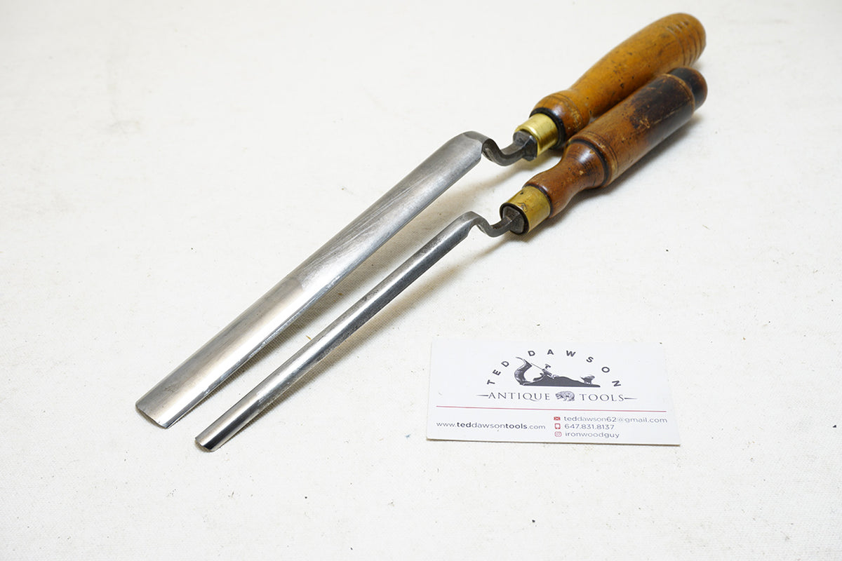PAIR OF D. R. BARTON CRANK NECK PATTERNMAKER GOUGES - 3/8