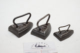 SET OF 3 OLD MINI CAST SAD IRONS