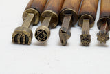 EXCEPTIONAL SET OF 14 EARLY LEATHER / BOOKBINDING EMBOSSING STAMPS