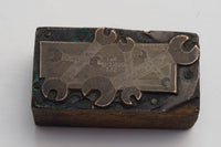 EARLY MOSSBERG DOUBLE END WRENCH SET COPPER PRINTING BLOCK