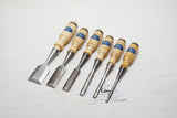 FINE SET OF 6 BERG ESKILSTUNA 1027 SOCKET BUTT CHISELS