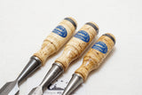 EXCELLENT SET OF 3 E A BERG ESKILSTUNA SWEDISH 1026 CHISELS