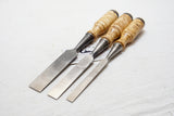 EXCELLENT SET OF 3 E A BERG ESKILSTUNA SWEDISH 1026 CHISELS