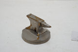 NICKEL PLATED 'MINIATURE' BRONZE JEWELLERS ANVIL ON PEDESTAL