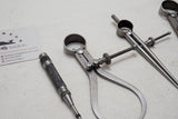 FINE SET - B & S, STARRETT 5" INSIDE & OUTSIDE CALIPERS, DIVIDER & CENTER PUNCH