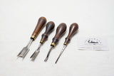 FINE LOT OF 4 FRENCH LEATHER EDGERS / BEVELERS