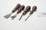FINE LOT OF 4 FRENCH LEATHER EDGERS / BEVELERS