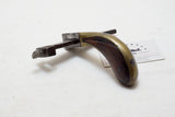 GORGEOUS EARLY H HUBER PISTOL GRIP LEATHER SLITTER OR DRAW GAUGE - 1834