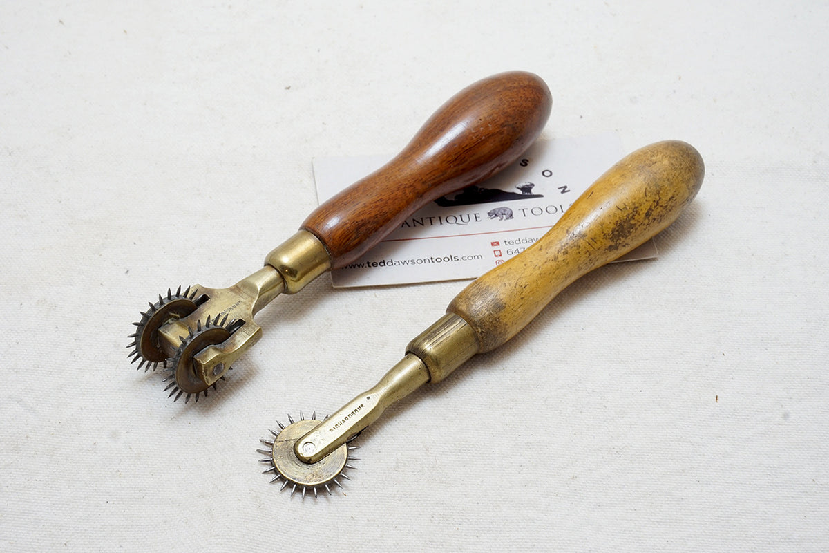 GORGEOUS PAIR OF BRASS FRAMED STITCH MARKING WHEELS BY RICHARDSONS ...