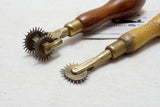 GORGEOUS PAIR OF BRASS FRAMED STITCH MARKING WHEELS BY RICHARDSONS