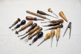 LARGE LOT OF 19 LEATHERWORKING HAND TOOLS