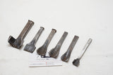 FINE SET OF 6 LEATHER CURVED PINKING IRON PUNCHES