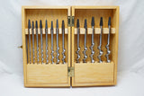 NOS IRWIN AUGER BIT SET IN PERFECT PINE BOX - 1/4" ~ 1" PLUS FILE
