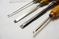 FINE LOT OF 4 CHISELS - STANLEY 720, GROBET, MARPLES, SWISS MADE