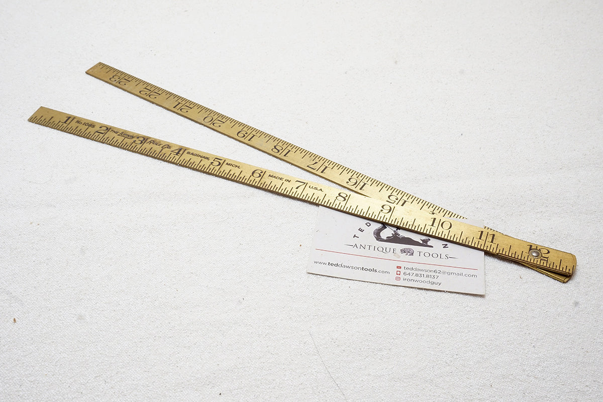 MINT UNUSED LUFKIN NO. 1085 BRASS RULER – Ted Dawson Antique Tools
