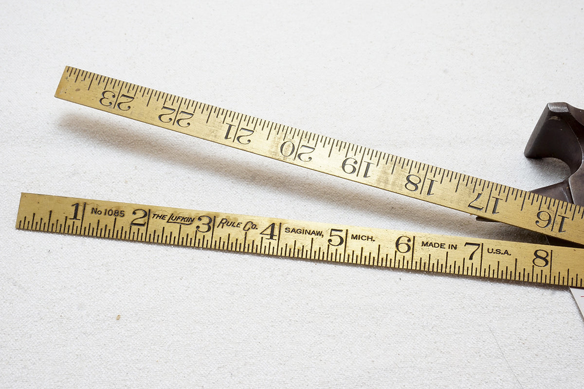 MINT UNUSED LUFKIN NO. 1085 BRASS RULER – Ted Dawson Antique Tools